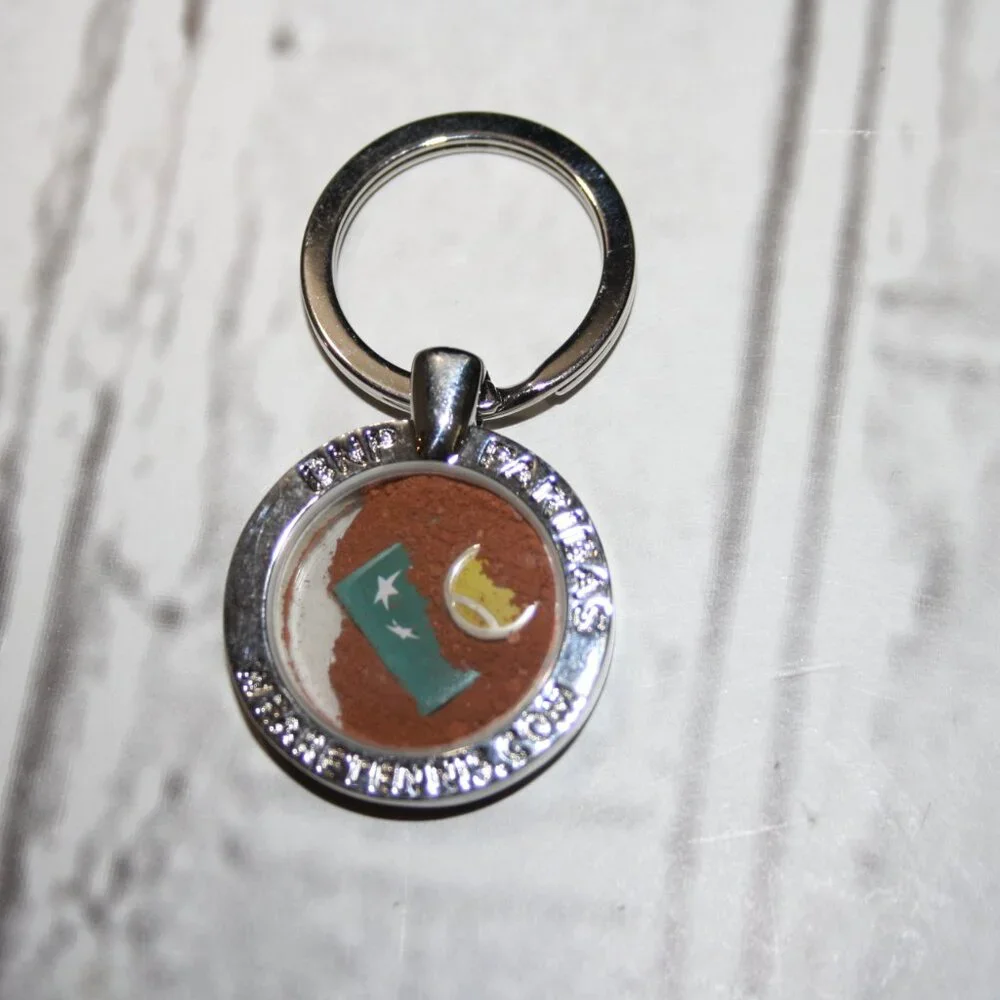 🌊🔗 Silver Keychain with Sand & Charms – 2⅜